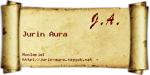 Jurin Aura névjegykártya